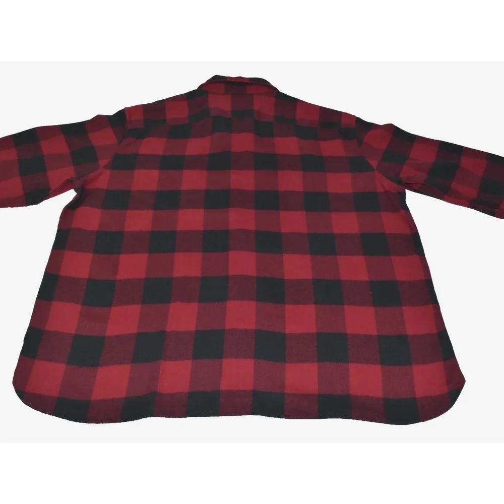 Levi's Brushed Men Shirt Size XXL Check Plaid Lumberjack Flannel Red Black